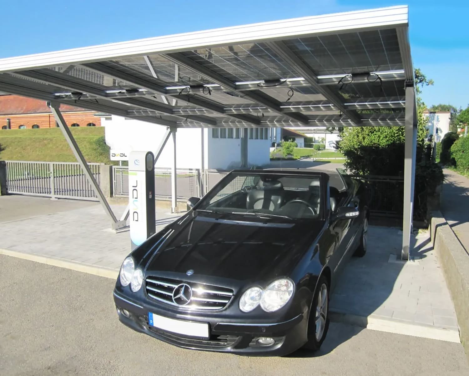 Alu fifacial Unterkonstruktion Solar Doppelglasmodule Photovoltaik PV Dach PVC Carport