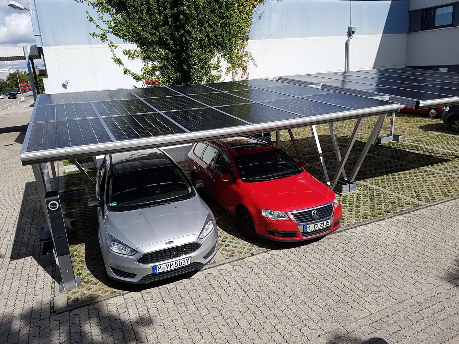 Aluunterkonstruktion Solar erneuerbare Energie Doppelglasmodule Photovoltaik PV Dach PVC Carport