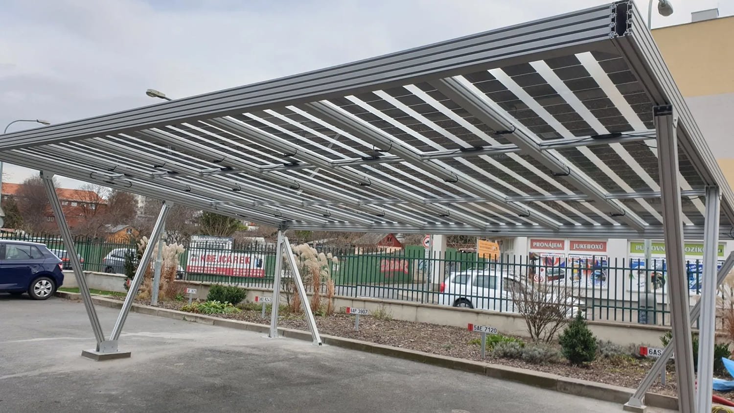 Aluunterkonstruktion Solar Doppelglasmodule Photovoltaik PV Dach PVC Carport