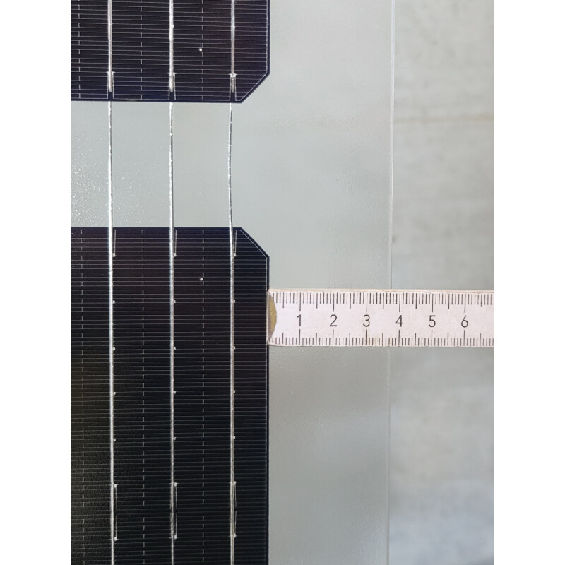 GridParity B40/6 250 Wp Glas PV Modul bifacial 35% Transparenz (1684 mm x1002 mm x 5 mm)