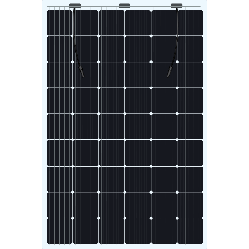 GridParity B60 330 Wp Glas PV Modul bifacial 5% Transparenz (1684 mm x 1002 mm x 5 mm)