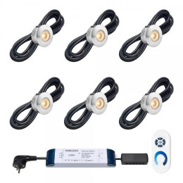 LED-Set mit Spots &aacute; 3 Watt, IP 44, fest 8 Spots