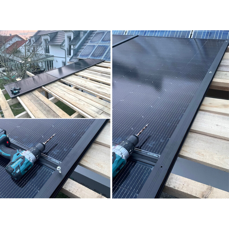 H-Schiene zur regendichten Montage von Rahmenmodulen