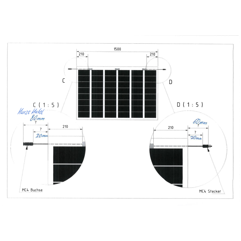 TommaTech 240 Wp 48PM G2G Terrassen-Solarmodul bifacial 27% Transparenz (1500 mm x 980 mm x 7.6 mm)
