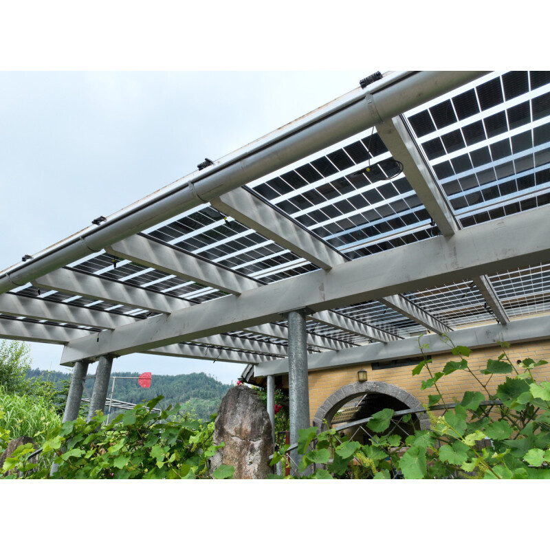 TommaTech 240 Wp 48PM G2G Terrassen-Solarmodul bifacial 27% Transparenz (1500 mm x 980 mm x 7.6 mm)