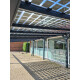 TommaTech 400 Wp 80PM G2G Terrassen-Solarmodul bifacial 27% Transparenz (2500 mm x 980 mm x 7.6 mm)