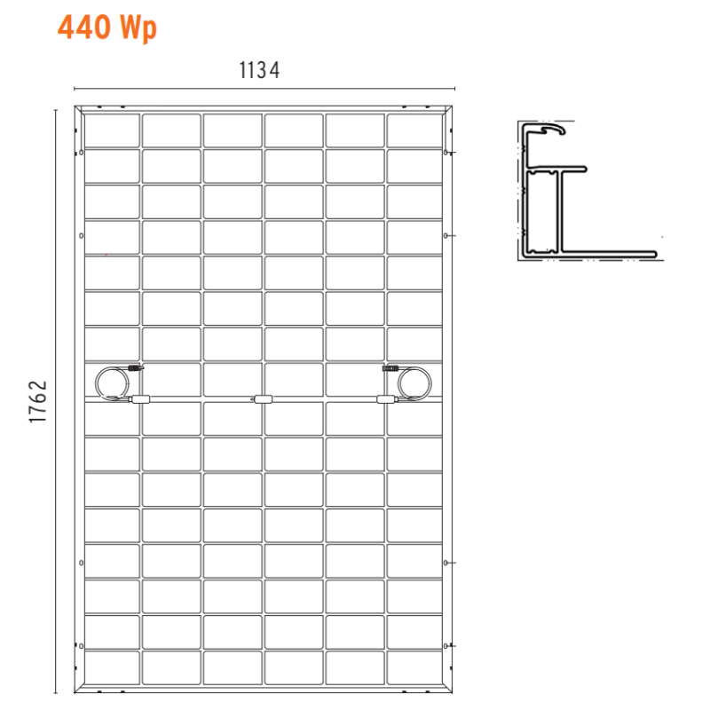 Sonnenkraft 440 Wp ÜKZ Glas PV RAHMENMODUL bifacial 13% Transparenz (1762 mm x 1134 mm x 35 mm)