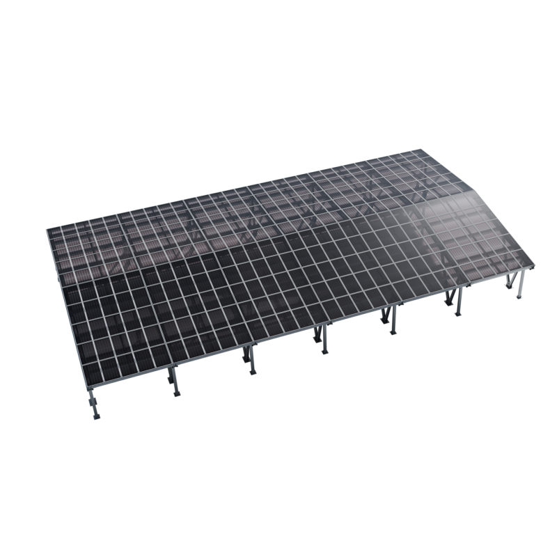 Carport CPHall, 32 x 17 m, Firsthöhe 4 m, Leistung ca. 123 kWp
