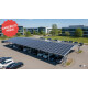 Carport CPHall, 32 x 17 m, Firsthöhe 4 m, Leistung ca. 123 kWp
