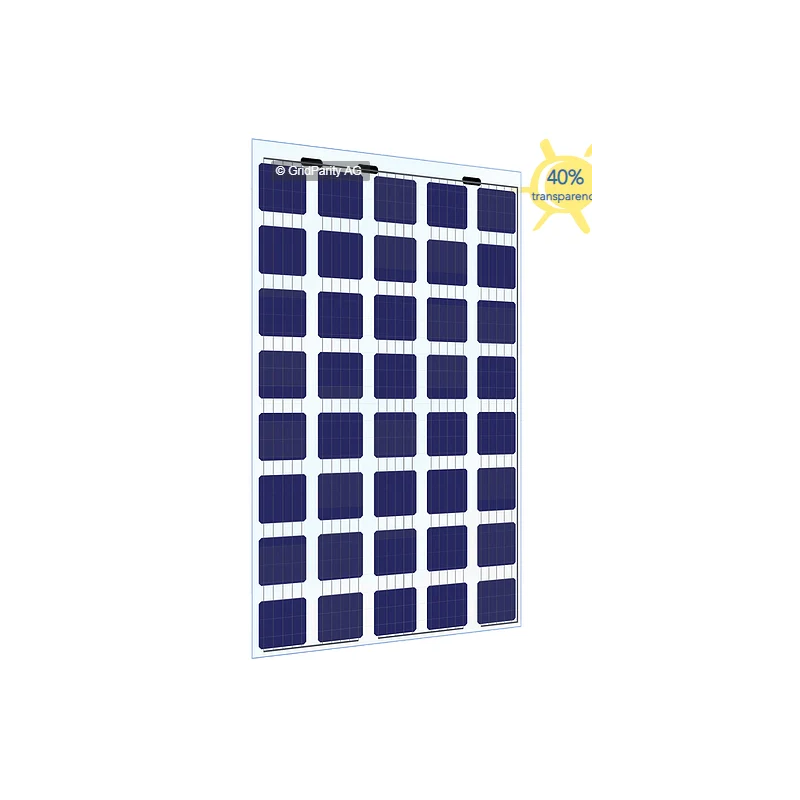 GridParity M40 210 Wp Glass PV Module 40% Transparency (1662 mm x 990 mm x 5 mm)