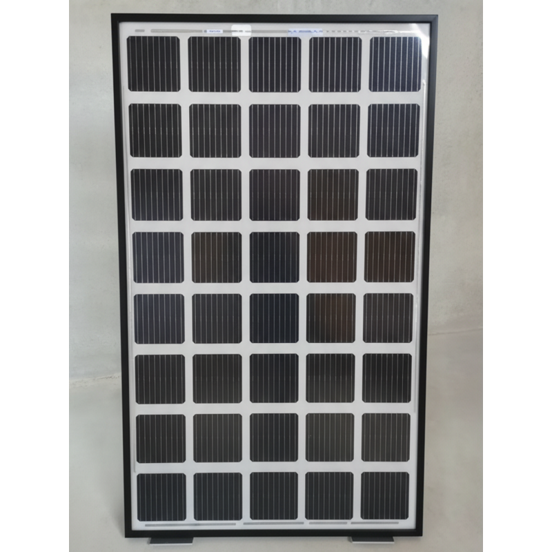 GridParity B40/6 250 Wp Glas PV RAHMENMODUL bifacial schwarzer Rahmen 35% Transparenz (1690 mm x1008 mm x 30 mm)