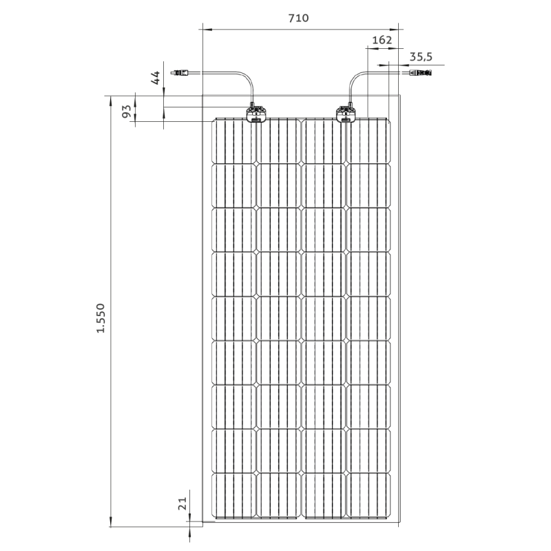 Solarwatt Vision 36M glass (180 Wp) 1550mm x710mm x9mm