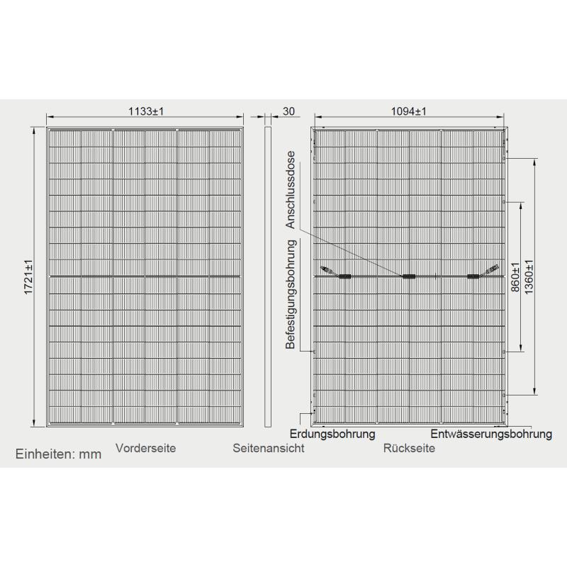 AESOLAR Horizon CMD-108BDS 440 Wp ÜKZ Glas PV RAHMENMODUL bifacial 8% Transparenz (1721 mm x 1133 mm x 30 mm)